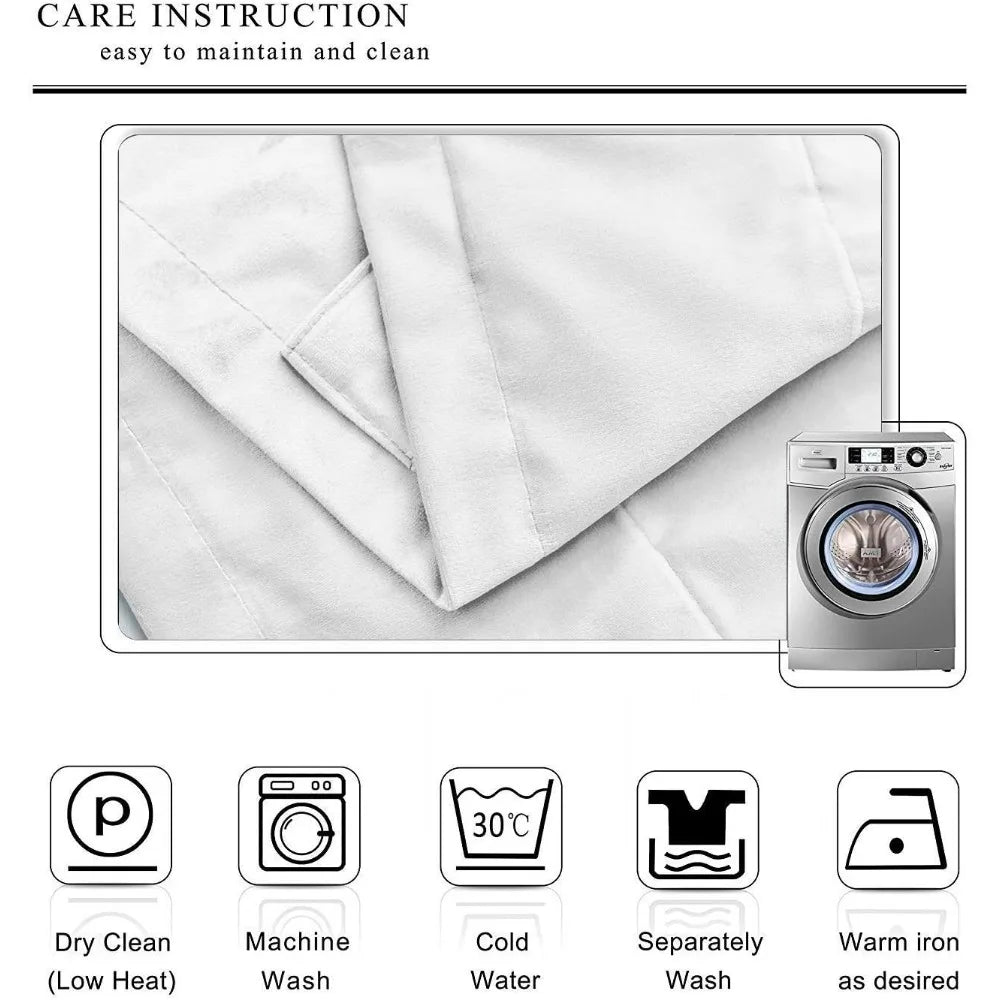 Light Blue Double Pinch Pleated Curtains Set