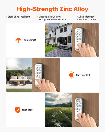 Mechanical Keyless Entry Door Lock 14 Key