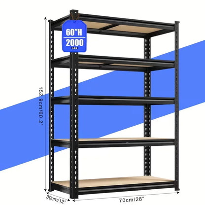 72"/60"H Garage Shelving, 2000LBS Capacity Heavy Duty Adjustable