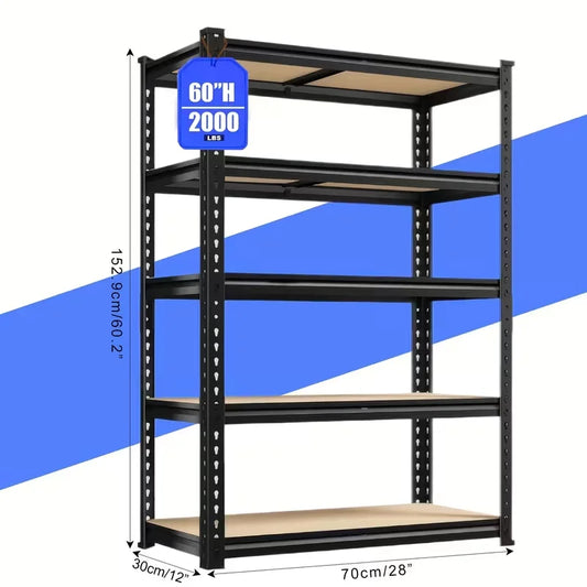 72"/60"H Garage Shelving, 2000LBS Capacity Heavy Duty Adjustable