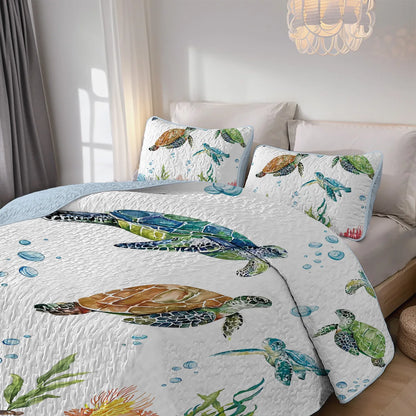2/3-Pcs Floral Printed Quilt Set, Cal King, Queen, Twin Durable, Summer Bedding Set