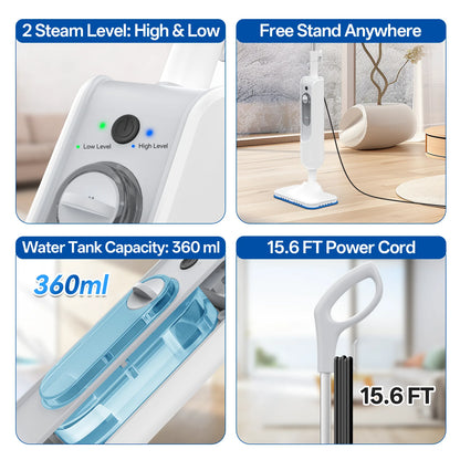 F2 Steam Mop Powerful 12-in-1 Handheld