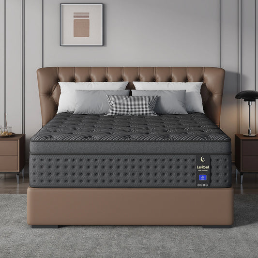12"/14"Mattress in a Box Hybrid Spring Memory Foam,Euro Top