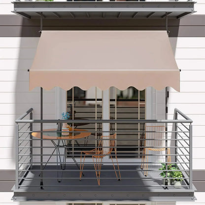 Outdoor Patio Awning Sunshade Shelter, Manual Retractable Awning/Canopy
