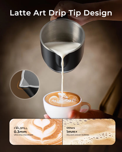 Milk Frother and Steamer, 8-in-1 Electric Frother for Coffee