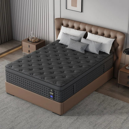 12"/14"Mattress in a Box Hybrid Spring Memory Foam,Euro Top