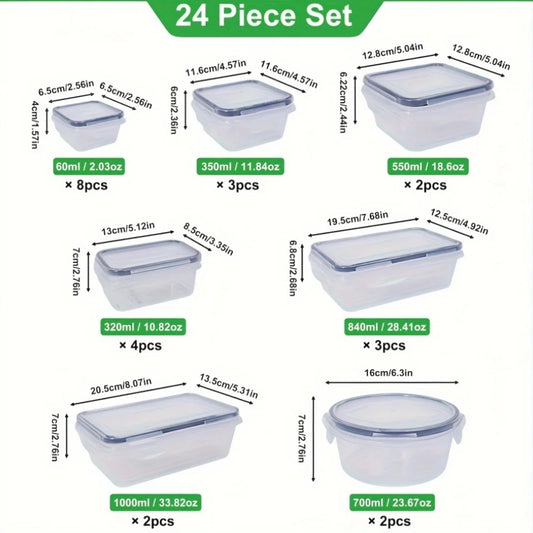 Plastic 48-Piece/Set Food Storage Container Set, Easy-To-Lock Lids
