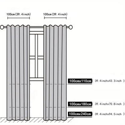 2pcs elegant solid-color curtains with wave lace trim. Holiday home decor.