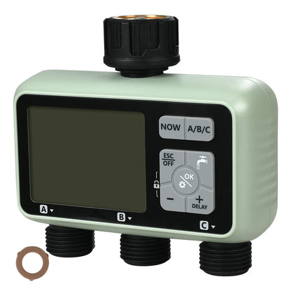 3 Outlets Hose-3 Independent Watering Zones- Watering Sprinkler Timer