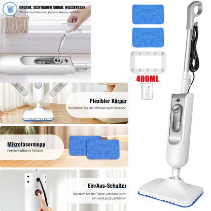 Steam Mop & Detachable Steam Cleaner, 1500W