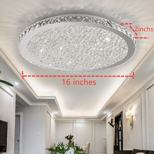 16" Modern Crystal Ceiling Light Pendant Lamp, LED Chandelier Raindrop Design