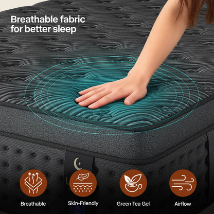 12"/14"Mattress in a Box Hybrid Spring Memory Foam,Euro Top