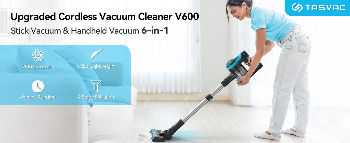 Cordless 6-in-1 Lightweight Handheld Stick Vacuum