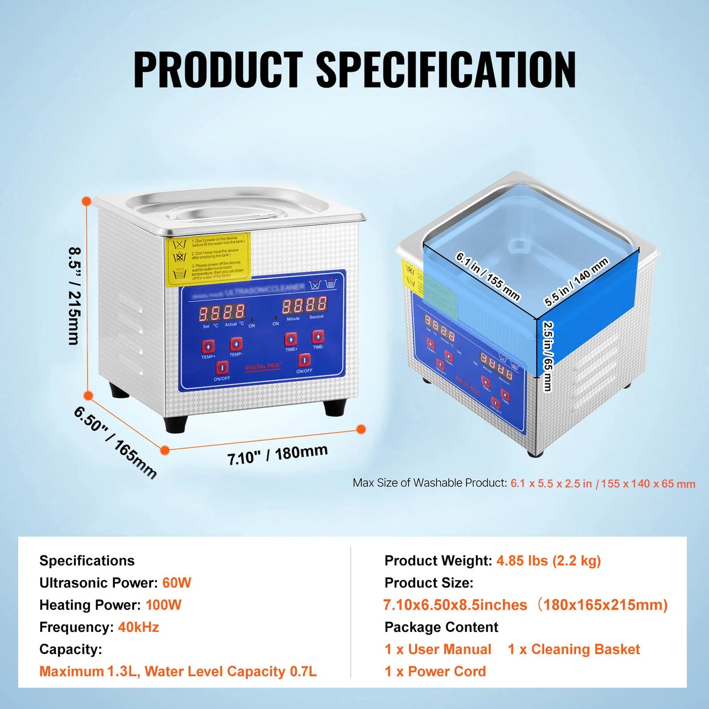 1.3L Ultrasonic Cleaner