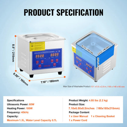 1.3L Ultrasonic Cleaner