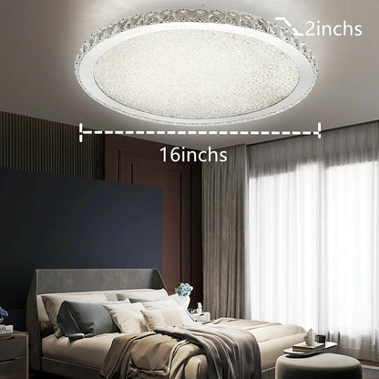 16" Modern Crystal Ceiling Light Pendant Lamp, LED Chandelier Raindrop Design