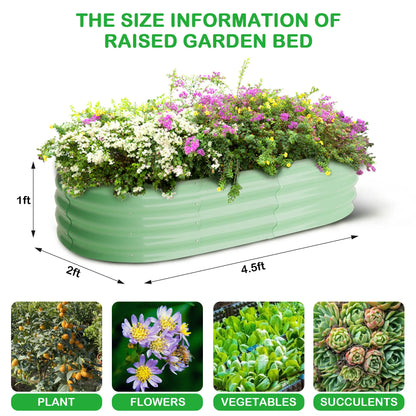 2-Pack Oval Galvanized Steel Raised Garden Bed- Open Base/Safety Edge