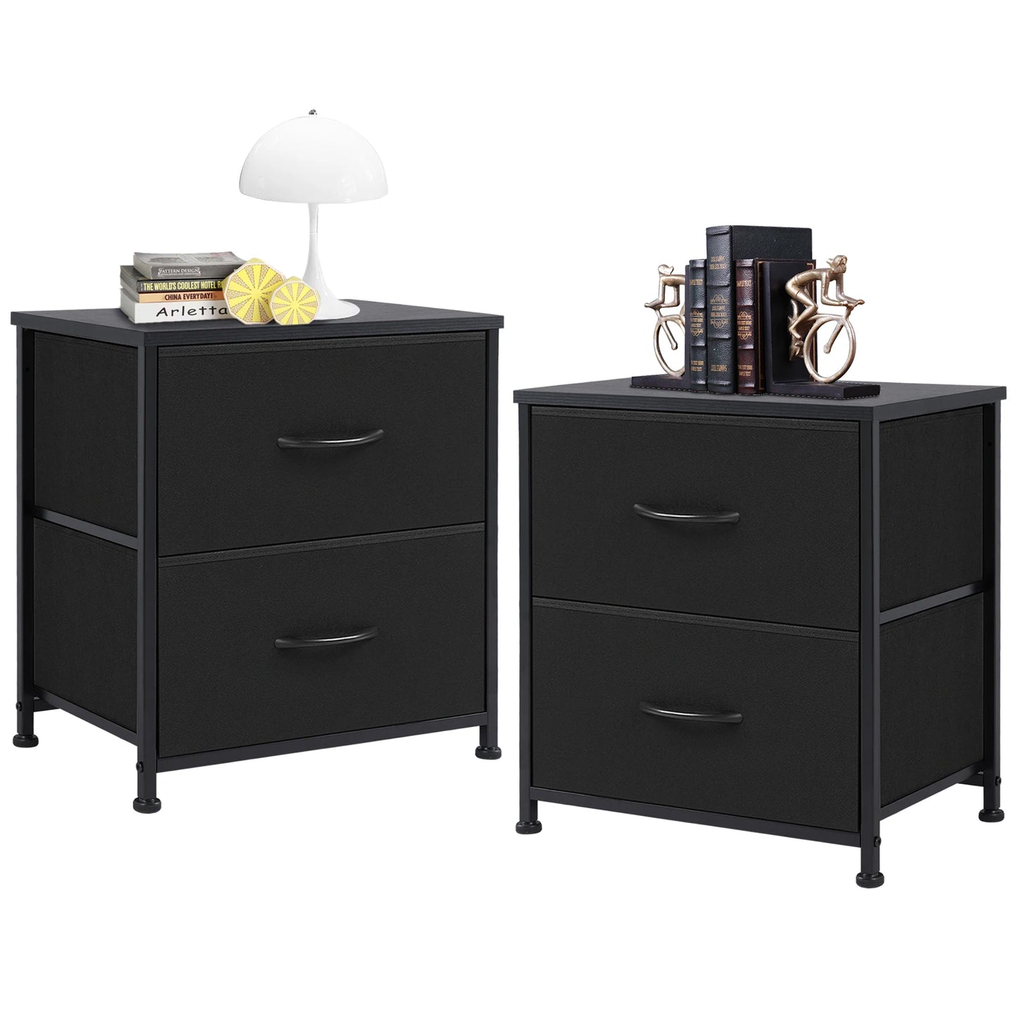 JHK Living Room Cabinet Layers Set of 2 Fabric Drawers
