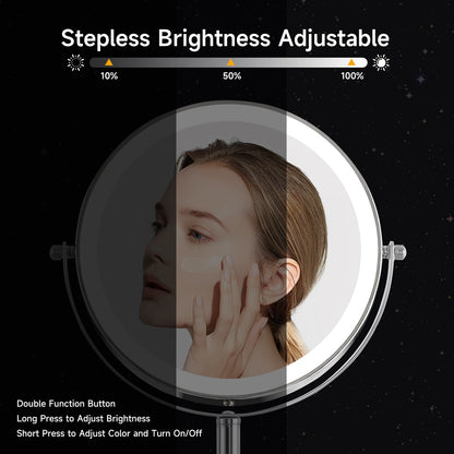 Lighted Makeup Mirror with Brighter Lights,1x/10xTrue HD Magnifying, Rechargeable