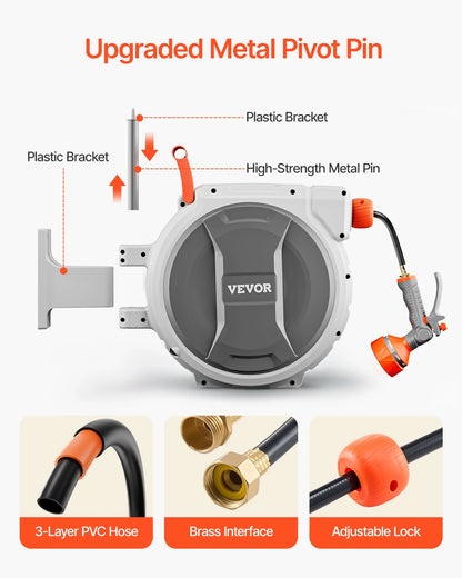 Retractable Garden Hose Reel Wall Mounted