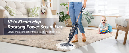 Steam Mop Cleaner w/Rotating Mop Pad-10 in 1-Lightweight