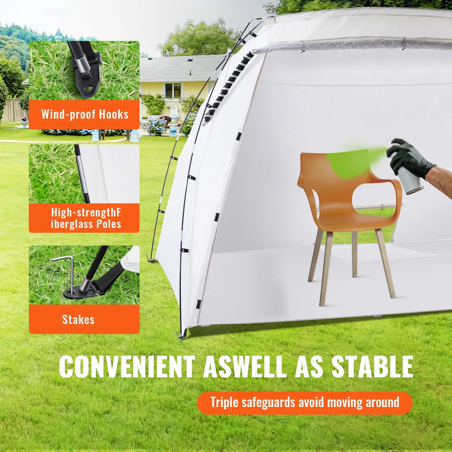 Portable Paint Booth/Shelter 7.5x5.2x5.2/10x7x6ft