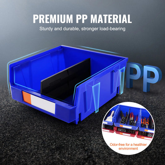 Organizer Bin Stacking Containers for Garage/Office-6pcs Garage Storage Bin