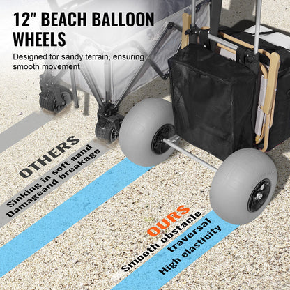 Beach Dolly with Big Wheels for Sand- Folding