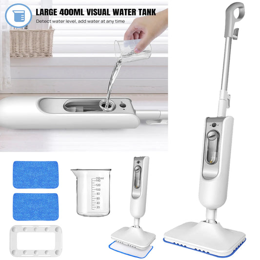 Steam Mop & Detachable Steam Cleaner, 1500W Powerful Floor Steamer for Carpet Laminate Hardwood