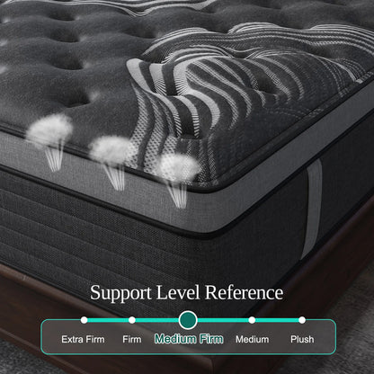 12"/14" Gel Memory Foam Hybrid Pocket Spring Mattress In A Box