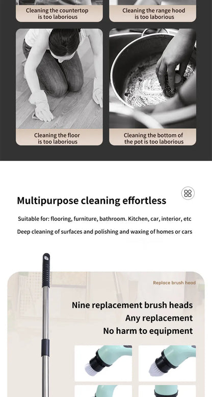 Electric Spin Scrubber 9-in-1 Cordless/Rechargeable