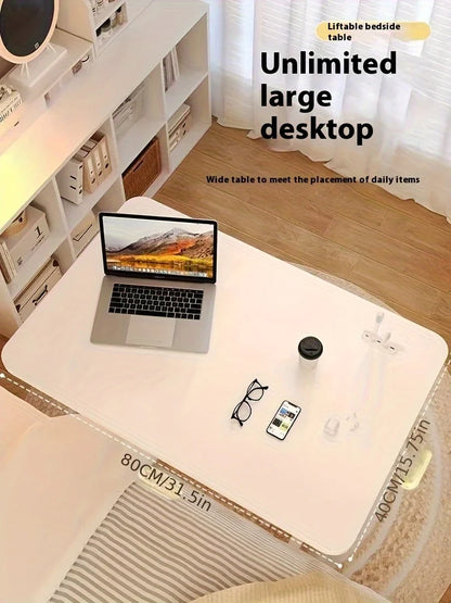Adjustable Height Mobile Table with Lockable Wheels & Folding