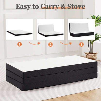 3-4Inch Soft Mattress Tri-Fold Memory Foam Mat