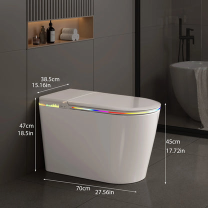 Smart Bidet Toilet-Heated Seat, Self-Cleaning, LED Display, Remote Control