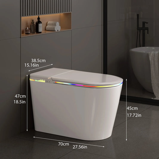 Smart Bidet Toilet-Heated Seat, Self-Cleaning, LED Display, Remote Control