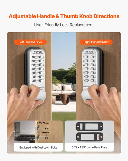 Mechanical Keyless Entry Door Lock 14 Key