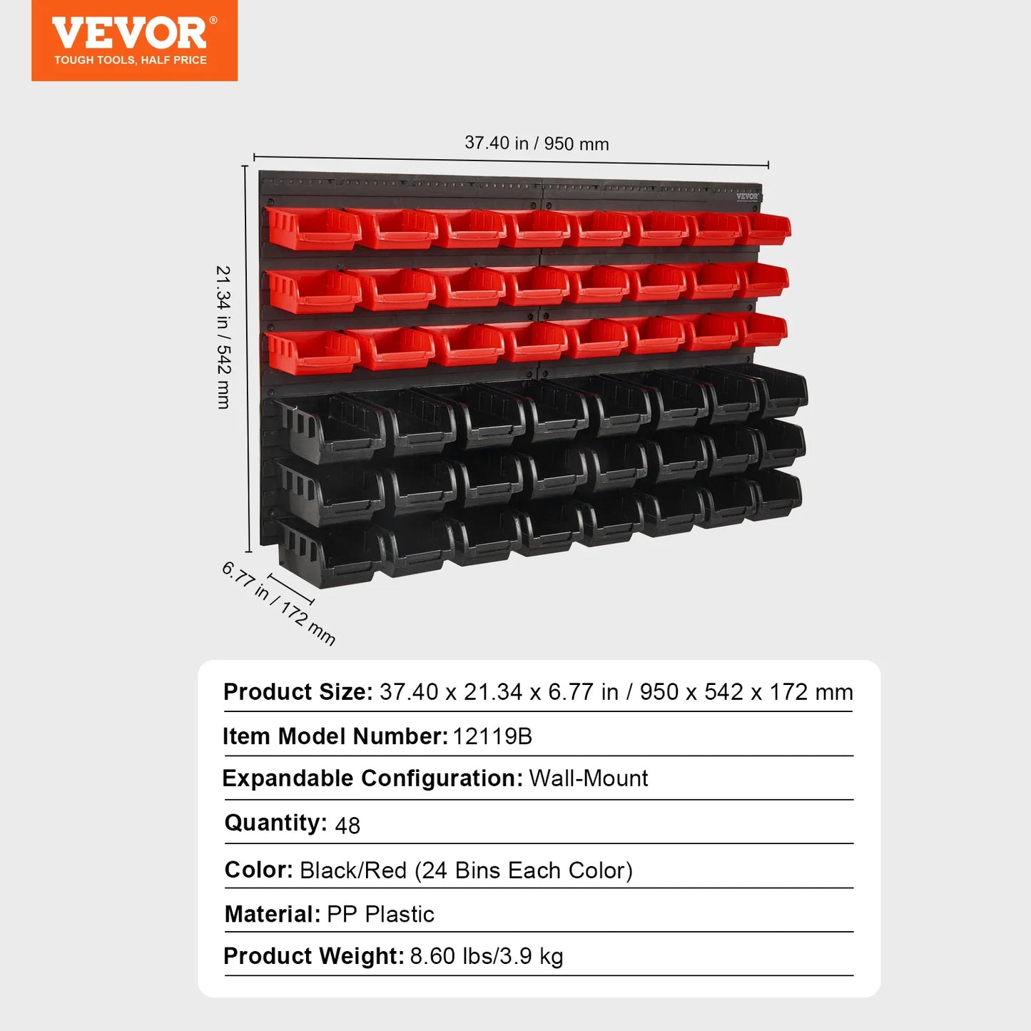Wall Mounted Garage Containers with Wall Panels Tool Organizer for Nuts Bolts Screws Nails-48 drawer
