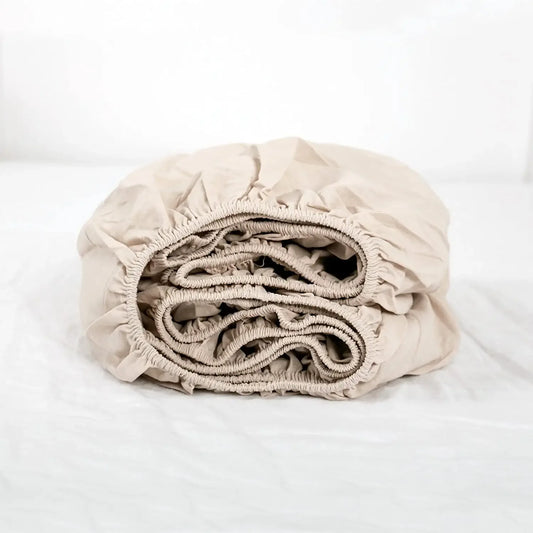 Linen Fitted Sheet (1 Piece) - 14 Inch Deep Pocket Mattress Cover