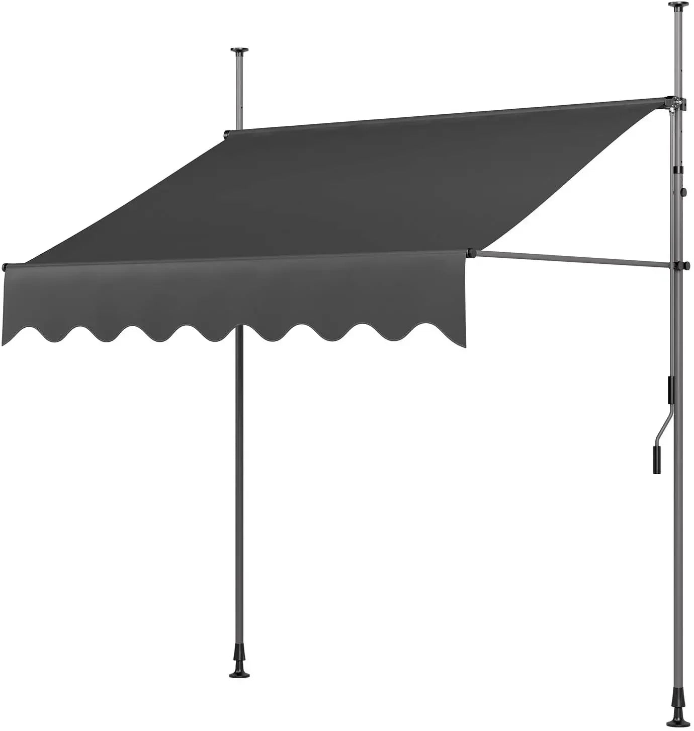 Outdoor Patio Awning Sunshade Shelter, Manual Retractable Awning/Canopy