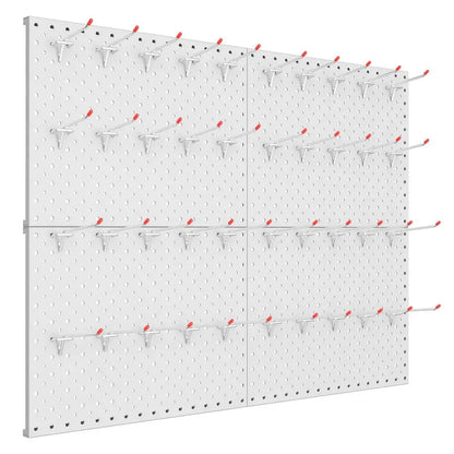 Metal Pegboard Panels and Hooks for Garage, Workbench, Shop, Shed Tool Organizer