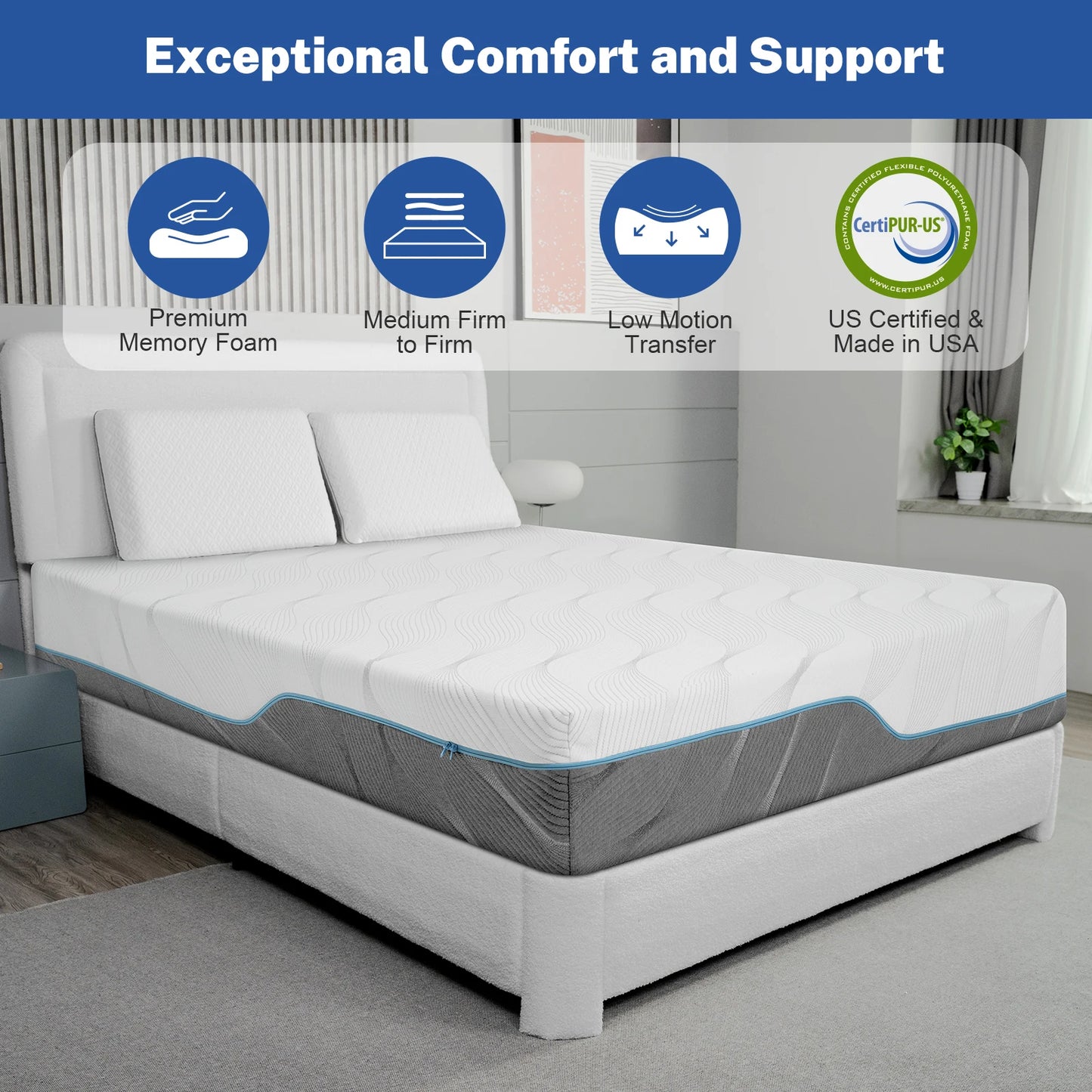 Extra Firm Full/Queen/King Mattress, 8/10 Inch Medium -Flippable