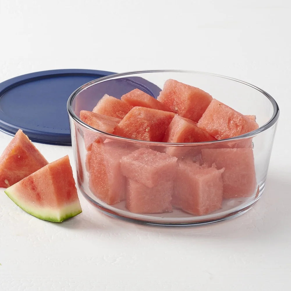 2 Pack 7 Cup Glass Food Storage Containers with SnugFit Lid Microwave Dishwasher