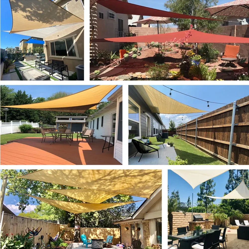 5x5x5/2x2x2M Waterproof Sun Shelter Triangle Sunshade