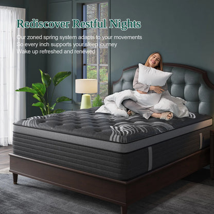 12"/14" Gel Memory Foam Hybrid Pocket Spring Mattress In A Box