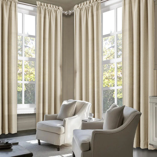 4pcs Light Filtering Curtains - Elegant Colour Fade-Resistant Polyester with Rod Pocket Design