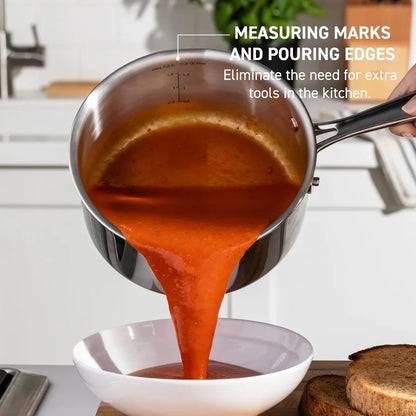 Professional 10Piece Stainless Steel Cookware, Induction Compatibility, Oven Safety up to 500F