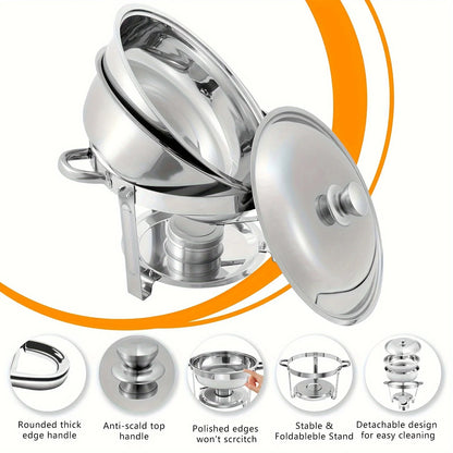 1/2/4/6/8 Packs 5-Qt Stainless Steel Chafing Dish