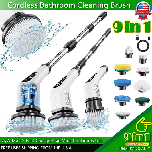 Electric Spin Scrubber 9-in-1 Cordless/Rechargeable