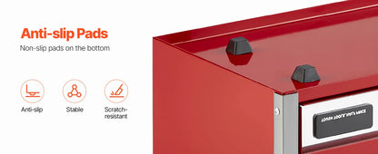 5-Drawer 8.6in Red/Black Metal Portable Small Tool Chest