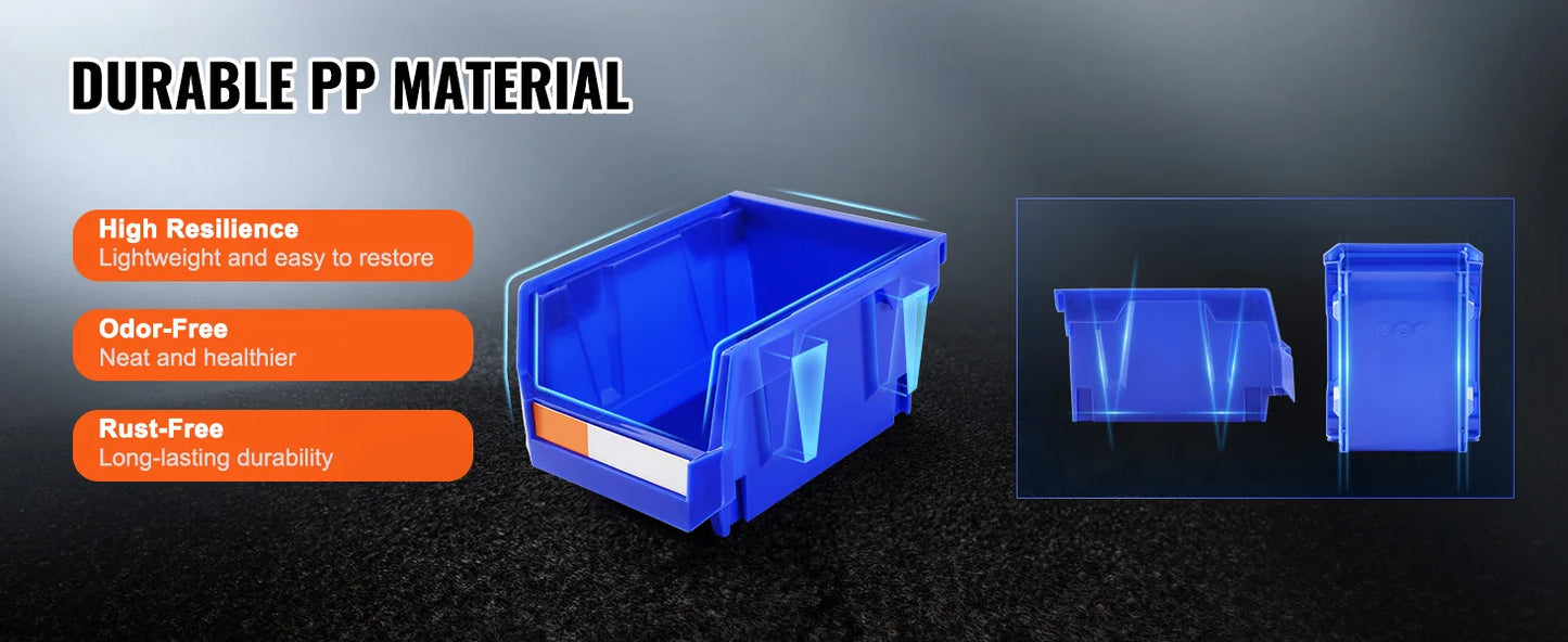 24pcs Stackable Organizer Bin 5x4*3inch Freestanding Tiered Shelf for Garage/Office
